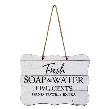 Soap & Water Ribbon Sign 8 x 6 - The Fox Decor